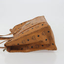 MCM Vicetos Tote Bag PVC Leather Brown Gold Tone Auth BA14772-5
