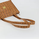 MCM Vicetos Tote Bag PVC Leather Brown Gold Tone Auth BA14772-7
