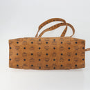MCM Vicetos Tote Bag PVC Leather Brown Gold Tone Auth BA14772-9