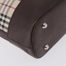 BURBERRY Nova Check Shoulder Bag Canvas Beige Silver Auth BA14773-11