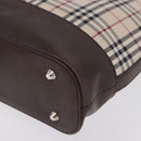 BURBERRY Nova Check Shoulder Bag Canvas Beige Silver Auth BA14773-12