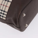 BURBERRY Nova Check Shoulder Bag Canvas Beige Silver Auth BA14773-13