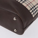 BURBERRY Nova Check Shoulder Bag Canvas Beige Silver Auth BA14773-14