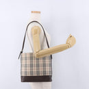 BURBERRY Nova Check Shoulder Bag Canvas Beige Silver Auth BA14773-21