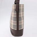 BURBERRY Nova Check Shoulder Bag Canvas Beige Silver Auth BA14773-6