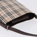 BURBERRY Nova Check Shoulder Bag Canvas Beige Silver Auth BA14773-7