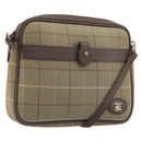 Burberrys Nova Check Shoulder Bag Canvas Beige Gold Tone Auth BA14774-1