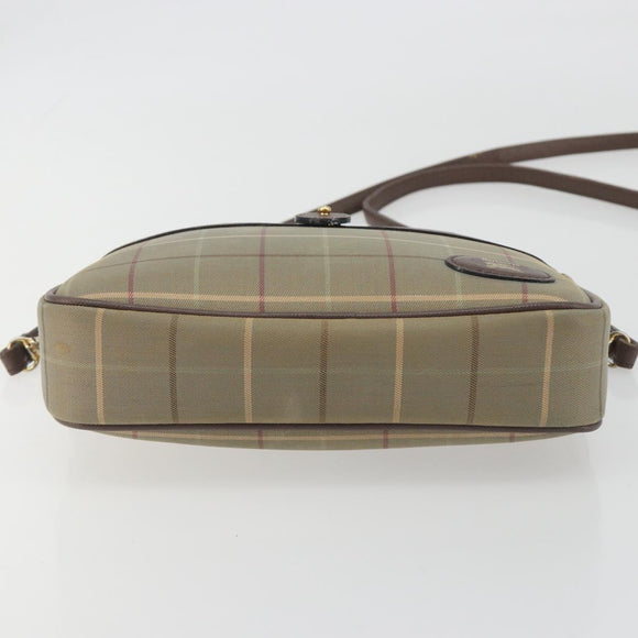 Burberrys Nova Check Shoulder Bag Canvas Beige Gold Tone Auth BA14774