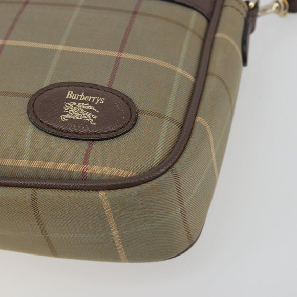 Burberrys Nova Check Shoulder Bag Canvas Beige Gold Tone Auth BA14774