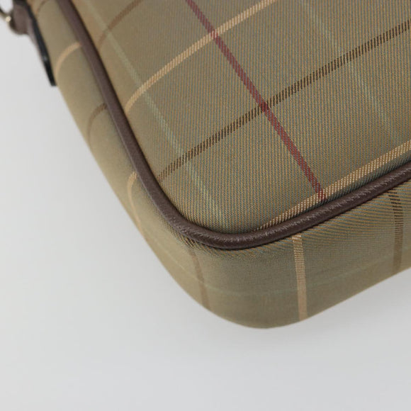 Burberrys Nova Check Shoulder Bag Canvas Beige Gold Tone Auth BA14774