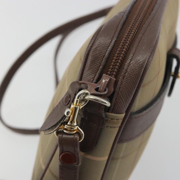 Burberrys Nova Check Shoulder Bag Canvas Beige Gold Tone Auth BA14774