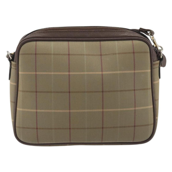 Burberrys Nova Check Shoulder Bag Canvas Beige Gold Tone Auth BA14774