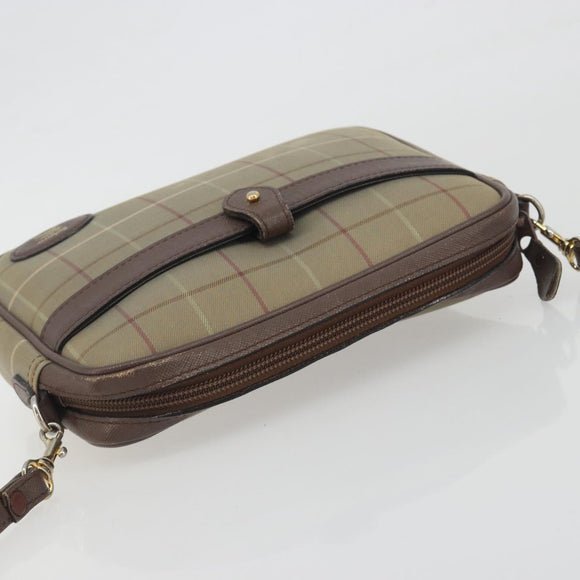 Burberrys Nova Check Shoulder Bag Canvas Beige Gold Tone Auth BA14774
