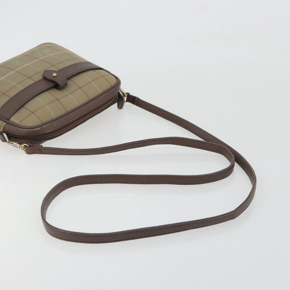 Burberrys Nova Check Shoulder Bag Canvas Beige Gold Tone Auth BA14774