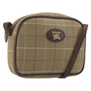 Burberrys Nova Check Shoulder Bag Canvas Beige Gold Tone Auth BA14775-1