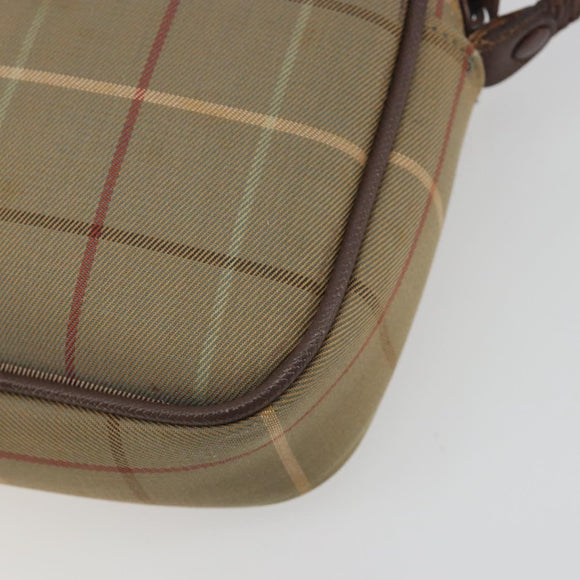 Burberrys Nova Check Shoulder Bag Canvas Beige Gold Tone Auth BA14775
