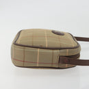 Burberrys Nova Check Shoulder Bag Canvas Beige Gold Tone Auth BA14775-4