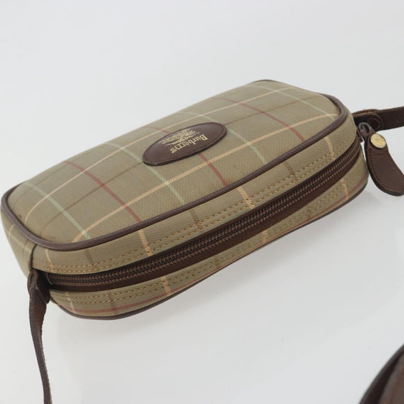 Burberrys Nova Check Shoulder Bag Canvas Beige Gold Tone Auth BA14775