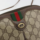 GUCCI GG Supreme Web Sherry Line Shoulder Bag PVC Beige 904 02 047 Auth BA14776-14