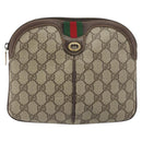 GUCCI GG Supreme Web Sherry Line Shoulder Bag PVC Beige 904 02 047 Auth BA14776-2
