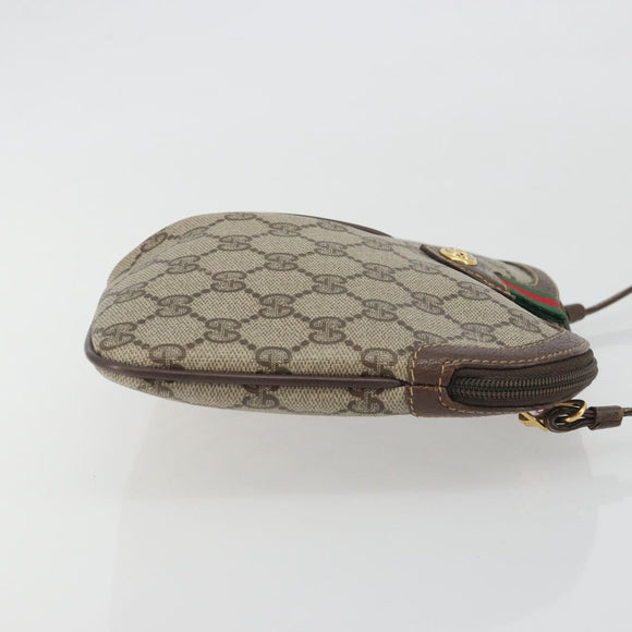 GUCCI GG Supreme Web Sherry Line Shoulder Bag PVC Beige 904 02 047 Auth BA14776
