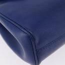 CELINE Circle Shoulder Bag Leather Blue Gold Tone Auth BA14777-11