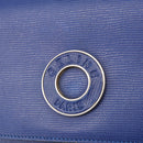 CELINE Circle Shoulder Bag Leather Blue Gold Tone Auth BA14777-15