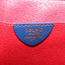 CELINE Circle Shoulder Bag Leather Blue Gold Tone Auth BA14777-17