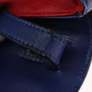 CELINE Circle Shoulder Bag Leather Blue Gold Tone Auth BA14777-22