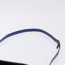 CELINE Circle Shoulder Bag Leather Blue Gold Tone Auth BA14777-8