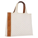 CELINE Macadam Hand Bag PVC Leather White Auth BA14782-1