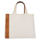 CELINE Macadam Hand Bag PVC Leather White Auth BA14782-2