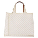 CELINE Macadam Hand Bag PVC Leather White Auth BA14782-3