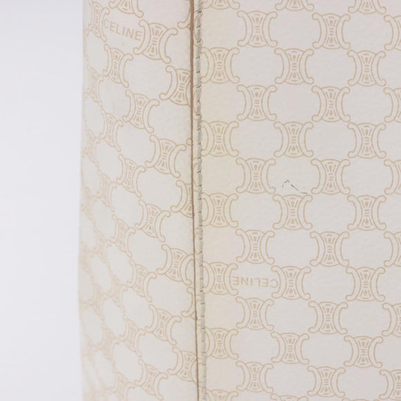 CELINE Macadam Hand Bag PVC Leather White Auth BA14782