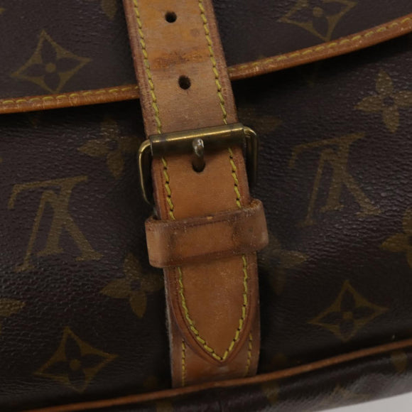 LOUIS VUITTON Monogram Saumur 35 Shoulder Bag M42254 LV Auth BA14790