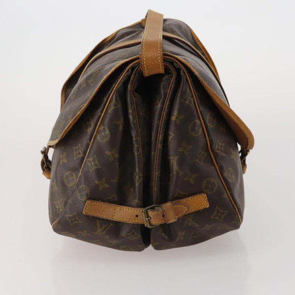 LOUIS VUITTON Monogram Saumur 35 Shoulder Bag M42254 LV Auth BA14790
