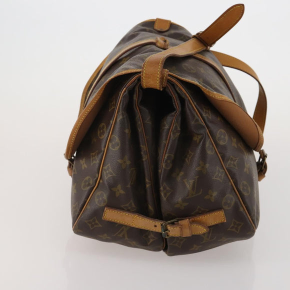 LOUIS VUITTON Monogram Saumur 35 Shoulder Bag M42254 LV Auth BA14790