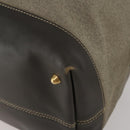 Salvatore Ferragamo Boston Bag Canvas 2way Khaki Gold Tone Auth BA14791-13