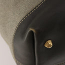 Salvatore Ferragamo Boston Bag Canvas 2way Khaki Gold Tone Auth BA14791-16