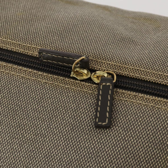 Salvatore Ferragamo Boston Bag Canvas 2way Khaki Gold Tone Auth BA14791