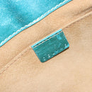 CELINE Boogie Bag Hand Bag Leather Blue Gold Tone Auth BA14792V-19