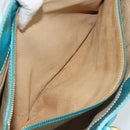 CELINE Boogie Bag Hand Bag Leather Blue Gold Tone Auth BA14792V-24