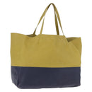 CELINE Horizontal Cabas Tote Bag Leather Khaki Navy Auth BA14793-1