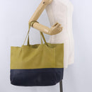 CELINE Horizontal Cabas Tote Bag Leather Khaki Navy Auth BA14793-24
