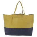 CELINE Horizontal Cabas Tote Bag Leather Khaki Navy Auth BA14793-3