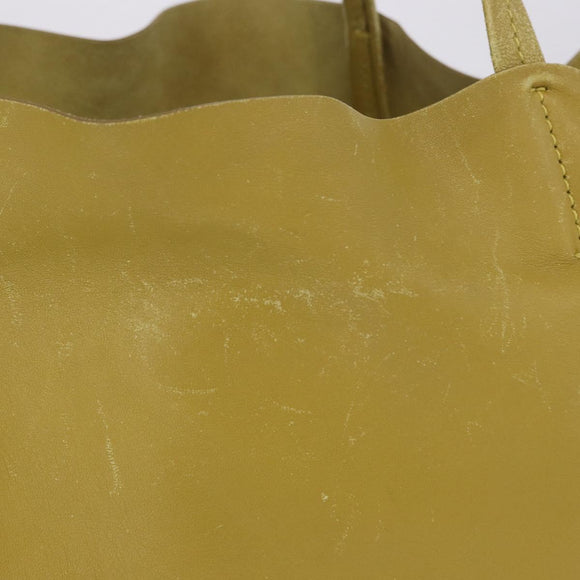 CELINE Horizontal Cabas Tote Bag Leather Khaki Navy Auth BA14793