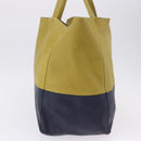 CELINE Horizontal Cabas Tote Bag Leather Khaki Navy Auth BA14793-5