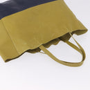 CELINE Horizontal Cabas Tote Bag Leather Khaki Navy Auth BA14793-7
