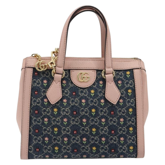 GUCCI GG Marmont Ofidia Hand Bag Denim 2way Blue 547551 Auth BA14795M