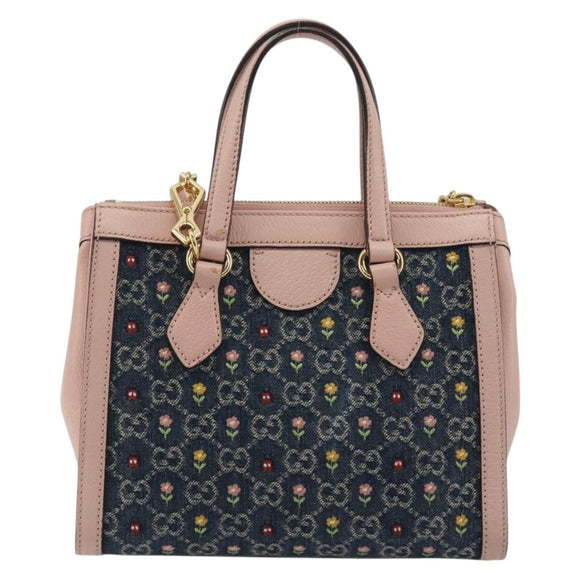GUCCI GG Marmont Ofidia Hand Bag Denim 2way Blue 547551 Auth BA14795M